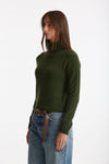 Maglia dolcevita in cashmere a due fili verde donna Be you - 2