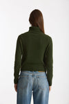 Maglia dolcevita in cashmere a due fili verde donna Be you - 3