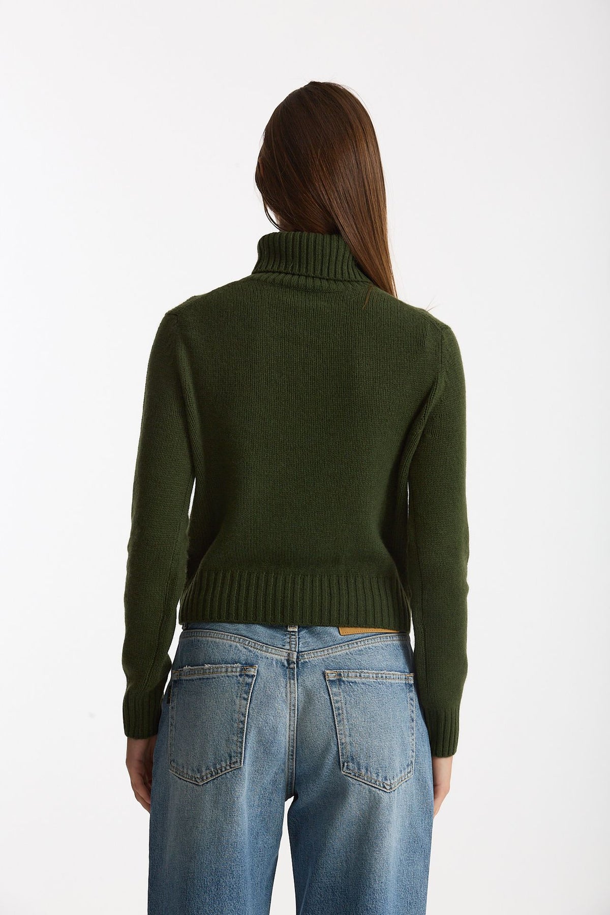 Maglia dolcevita in cashmere a due fili verde donna Be you - 3