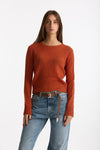 Maglia girocollo in cashmere a due fili arancio donna Be you - 3