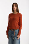 Maglia girocollo in cashmere a due fili arancio donna Be you - 1