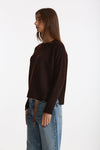 Maglia girocollo in cashmere a due fili marrone donna Be you - 2
