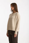 Maglia girocollo in cashmere a due fili beige donna Be you - 3
