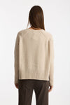 Maglia girocollo in cashmere a due fili beige donna Be you - 4