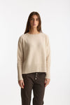 Maglia girocollo in cashmere a due fili beige donna Be you - 5