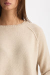 Maglia girocollo in cashmere a due fili beige donna Be you - 7