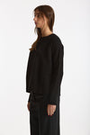 Maglia girocollo in cashmere a due fili nero donna Be you - 1
