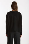 Maglia girocollo in cashmere a due fili nero donna Be you - 3