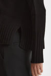 Maglia girocollo in cashmere a due fili nero donna Be you - 5