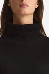 Maglia dolcevita in cashmere a due fili nero donna Be you - 5