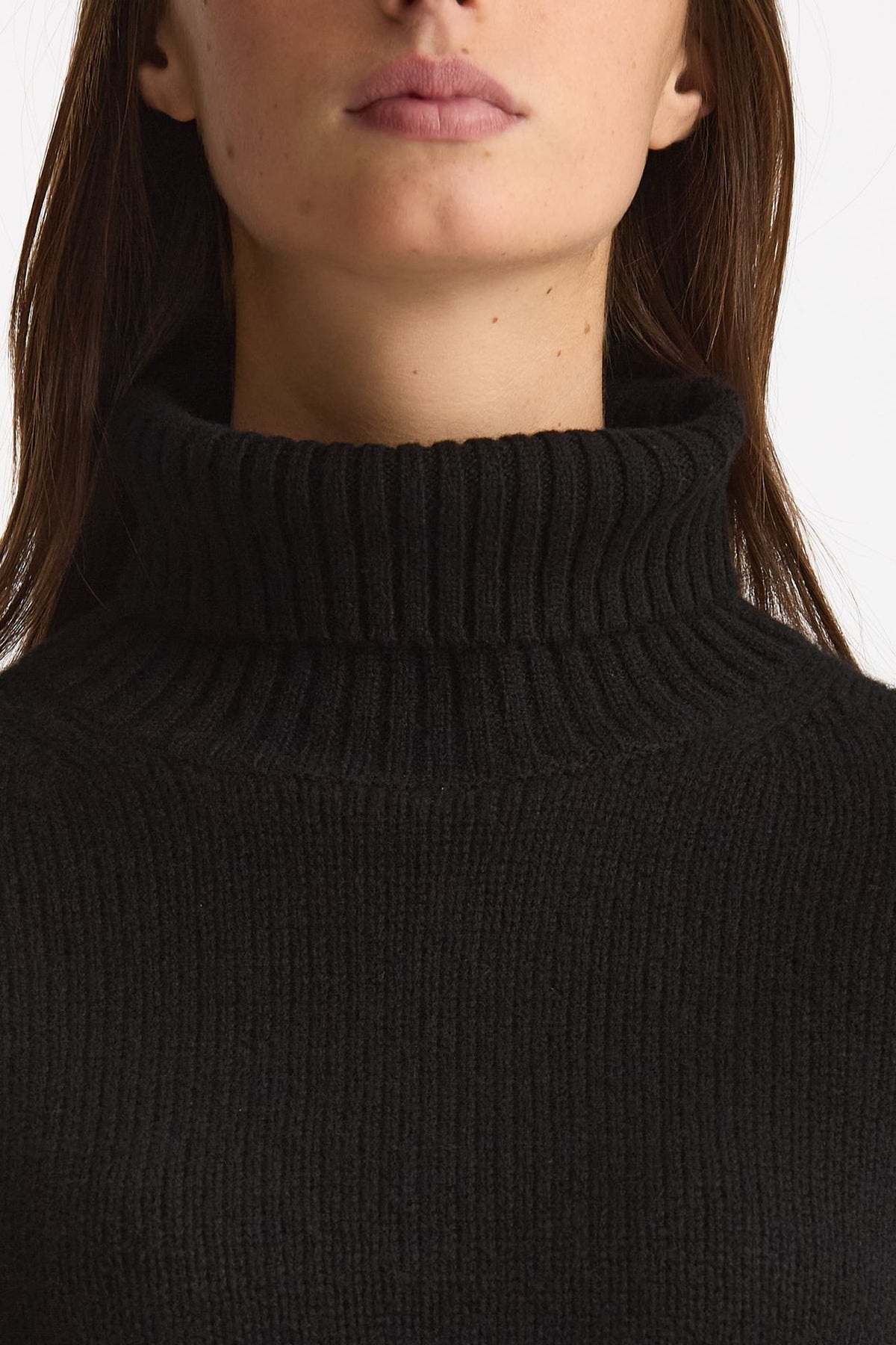 Maglia dolcevita in cashmere a due fili nero donna Be you - 5