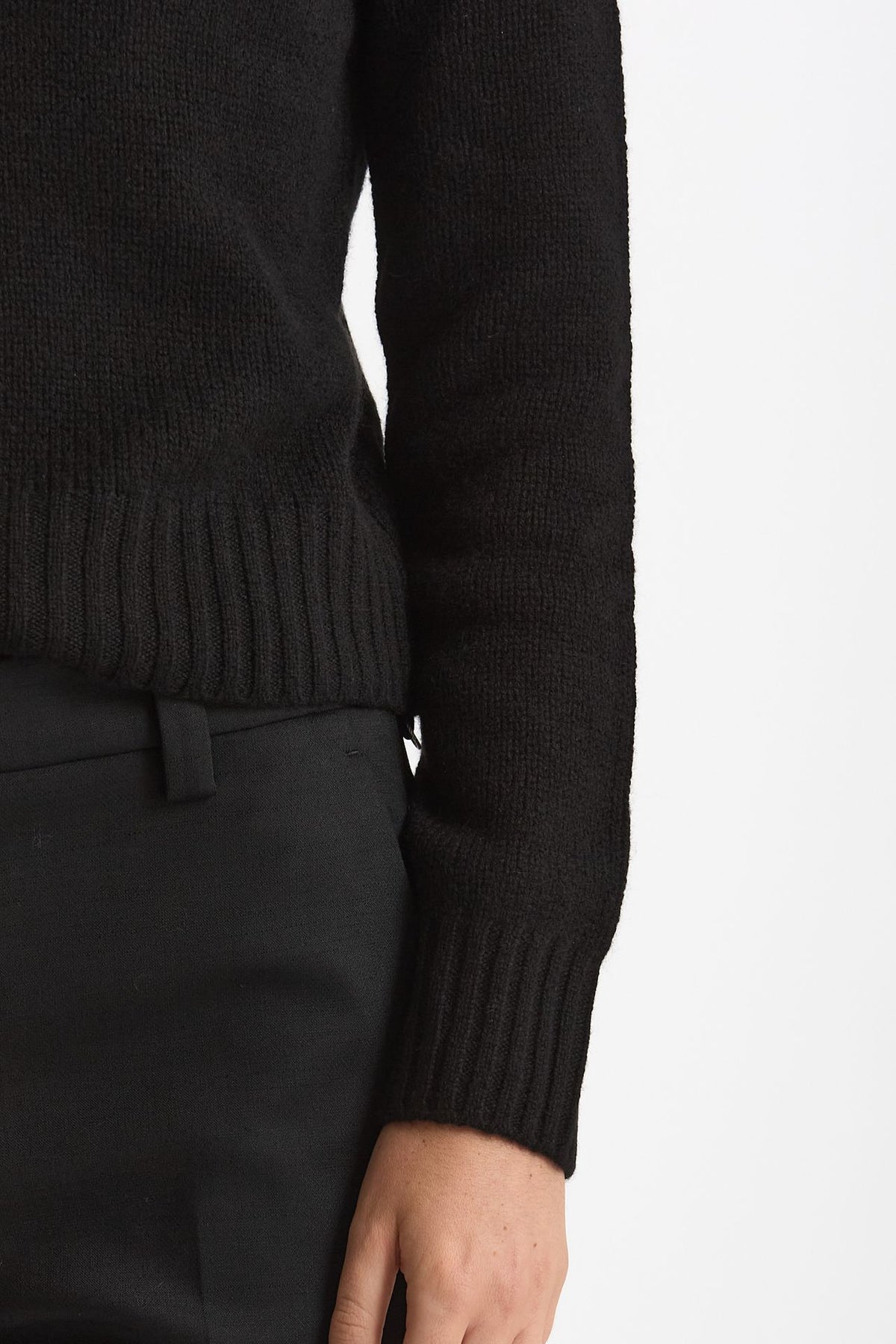 Maglia dolcevita in cashmere a due fili nero donna Be you - 6