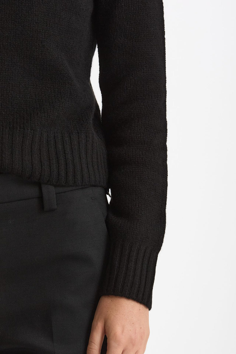 Maglia dolcevita in cashmere a due fili nero donna Be you - 6