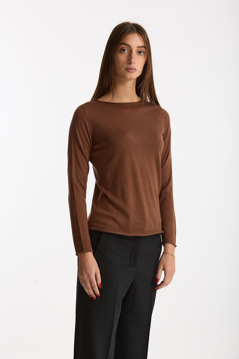 Maglia in cashmere e seta tabacco donna Be you - 4