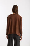 Maglia scollo a v in cashmere e seta tabacco donna Be you - 4