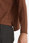 Maglia scollo a v in cashmere e seta tabacco donna Be you - 5
