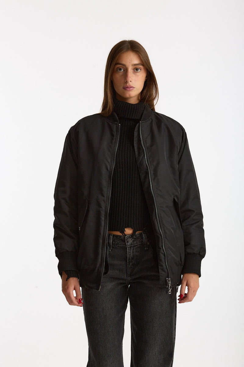 Bomber in nylon nero donna Giorgio brato - 1