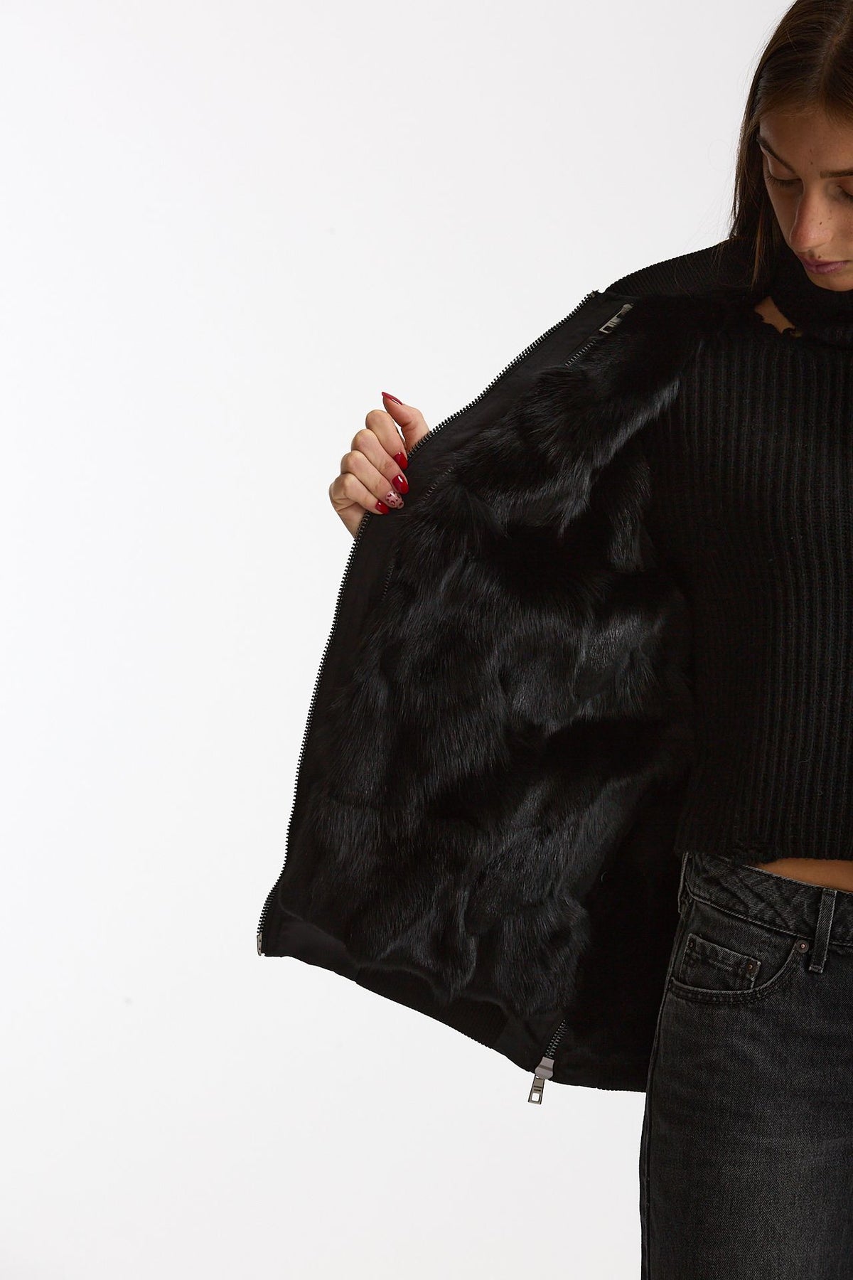 Bomber in nylon nero donna Giorgio brato - 5