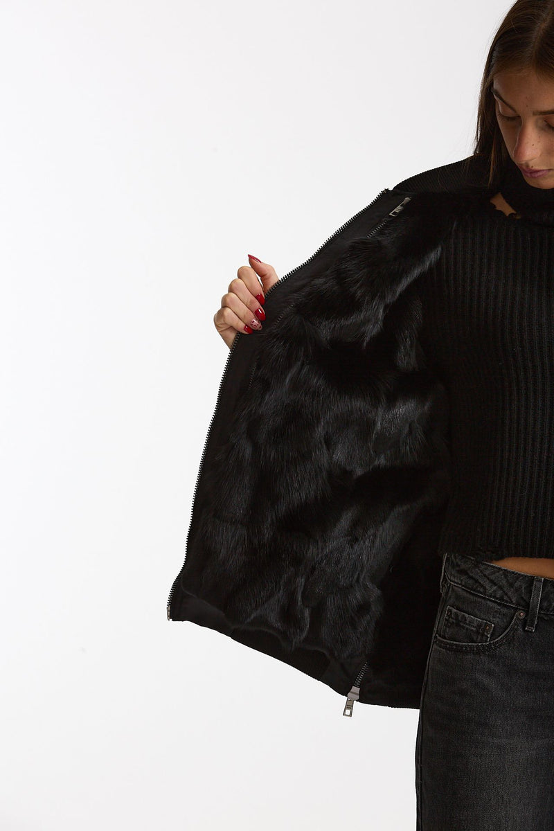 Bomber in nylon nero donna Giorgio brato - 5
