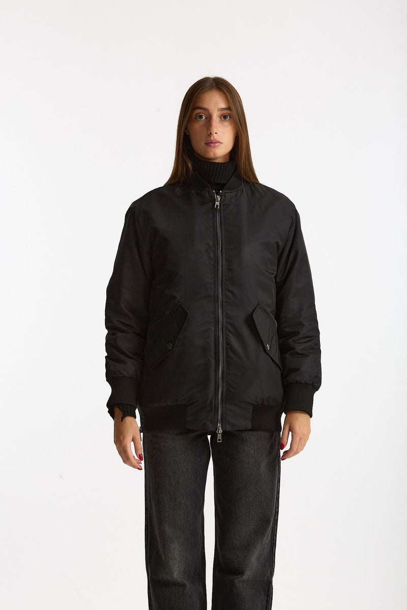 Bomber in nylon nero donna Giorgio brato - 6