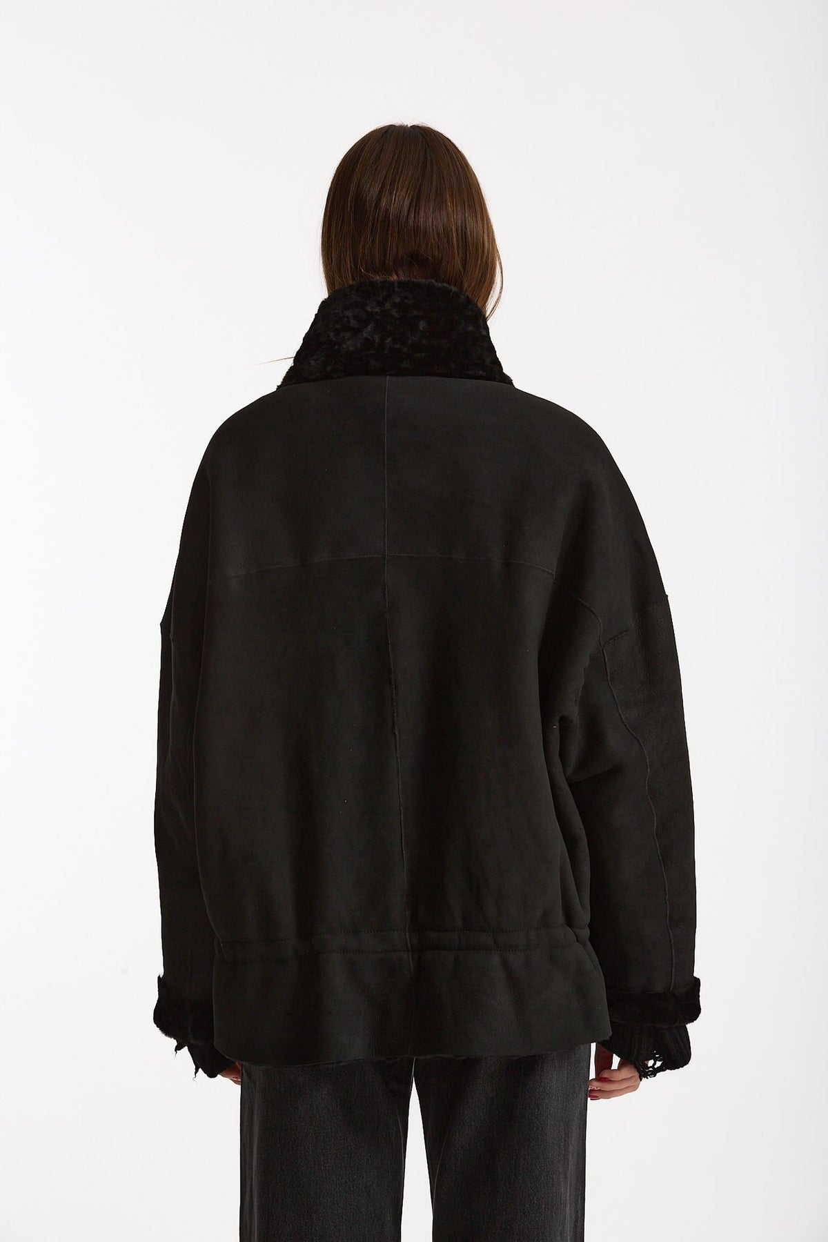 Giubbino in shearling reversibile nero donna Giorgio brato - 5