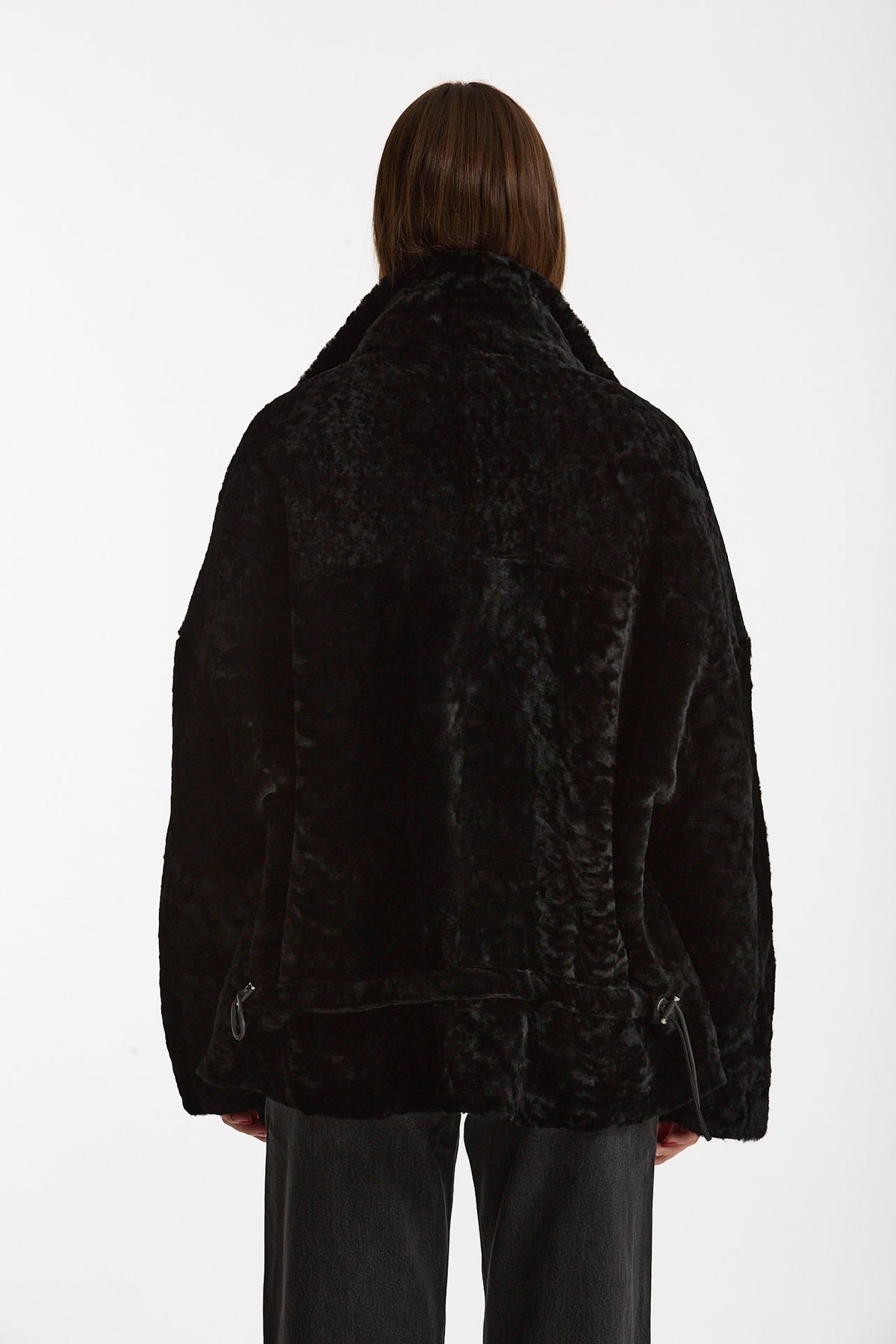 Giubbino in shearling reversibile nero donna Giorgio brato - 7