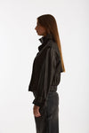 Giubbino in pelle collo alto nero donna Giorgio brato - 3