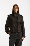Giubbino in pelle collo alto nero donna Giorgio brato - 4