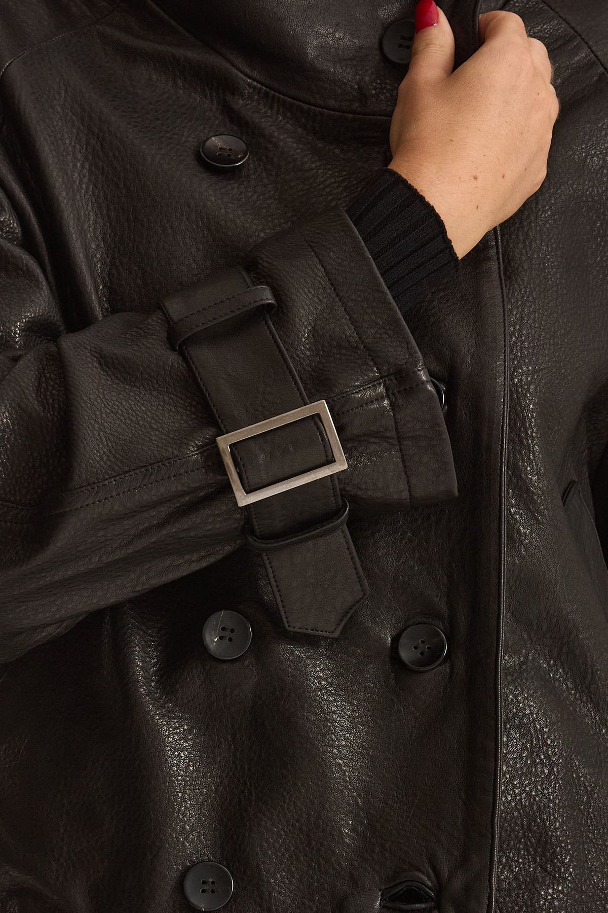 Giubbino in pelle collo alto nero donna Giorgio brato - 5