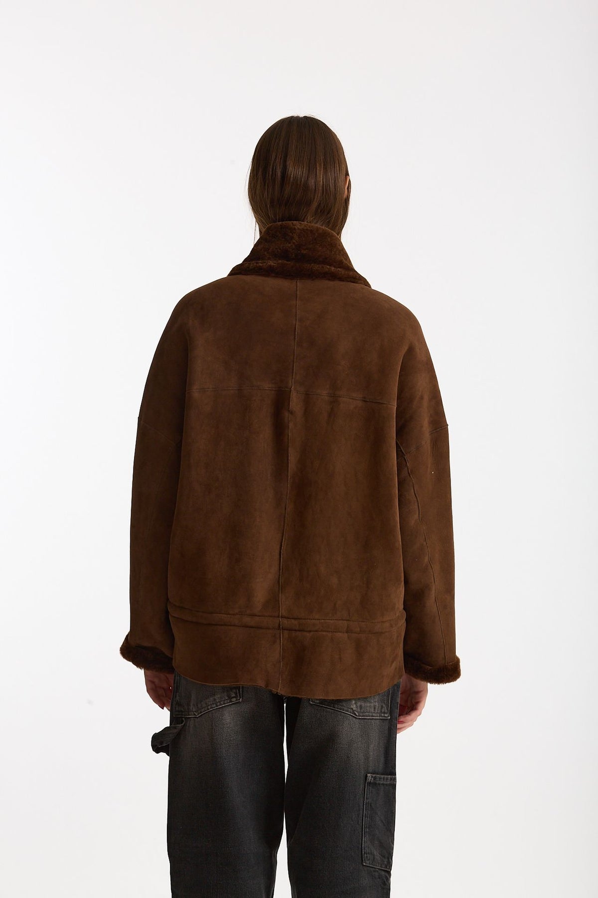 Giubbino in shearling reversibile miele donna Giorgio brato - 5