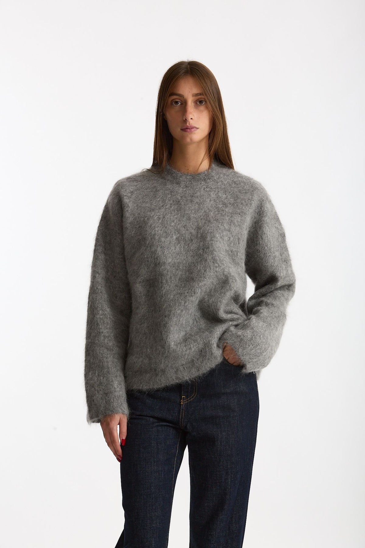 Maglia ABEL girocollo oversize grigio donna Department five - 1