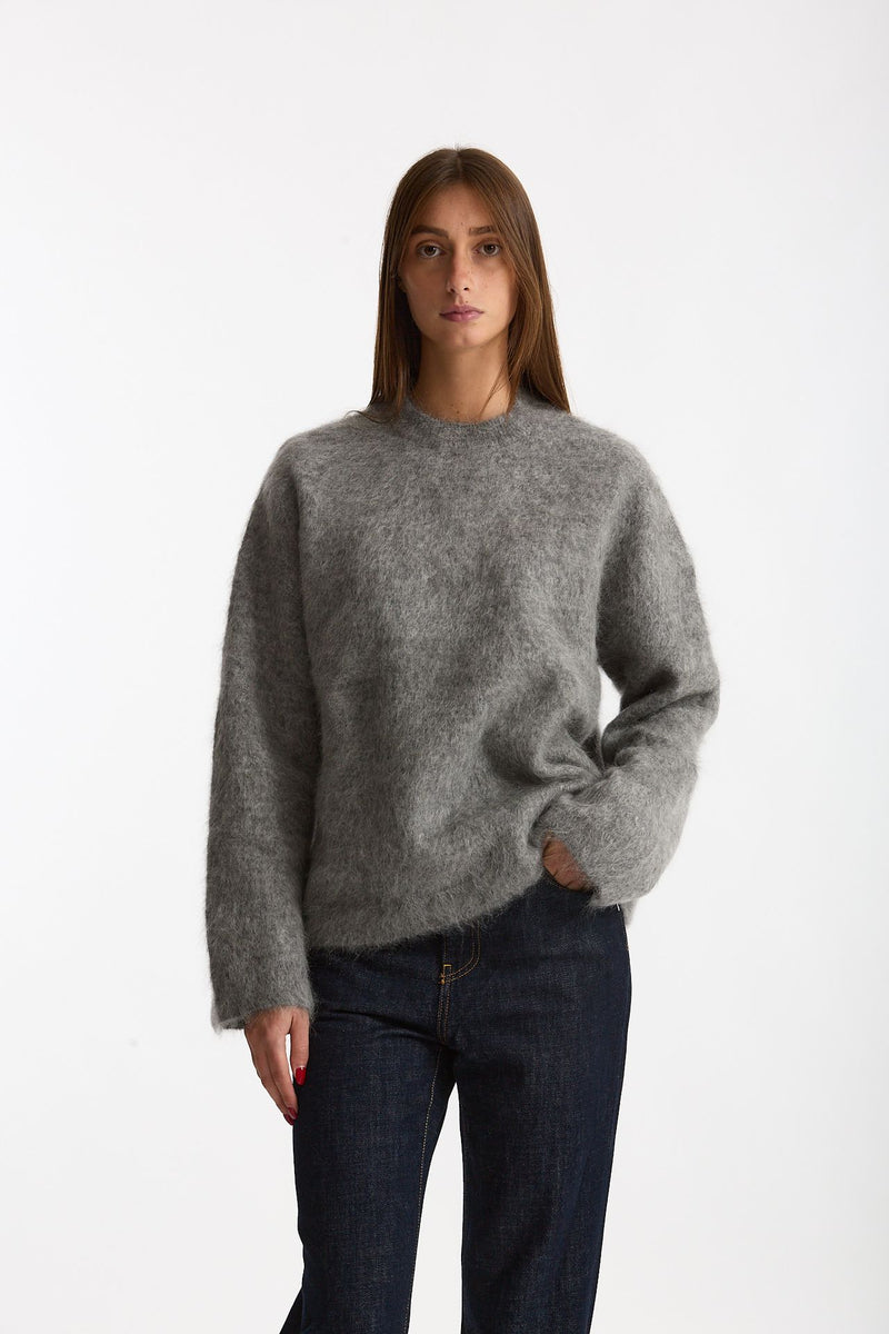 Maglia ABEL girocollo oversize grigio donna Department five - 1