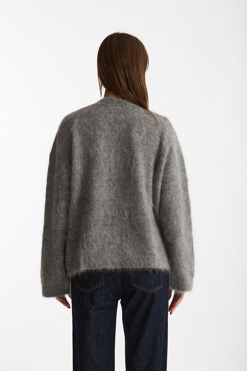 Maglia ABEL girocollo oversize grigio donna Department five - 3