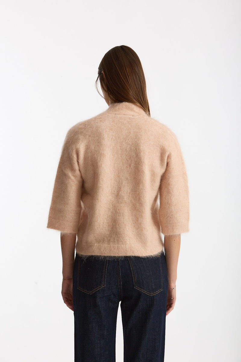 Maglia ABEL girocollo oversize rosa tenue donna Department five - 3