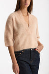 Maglia ABEL girocollo oversize rosa tenue donna Department five - 1