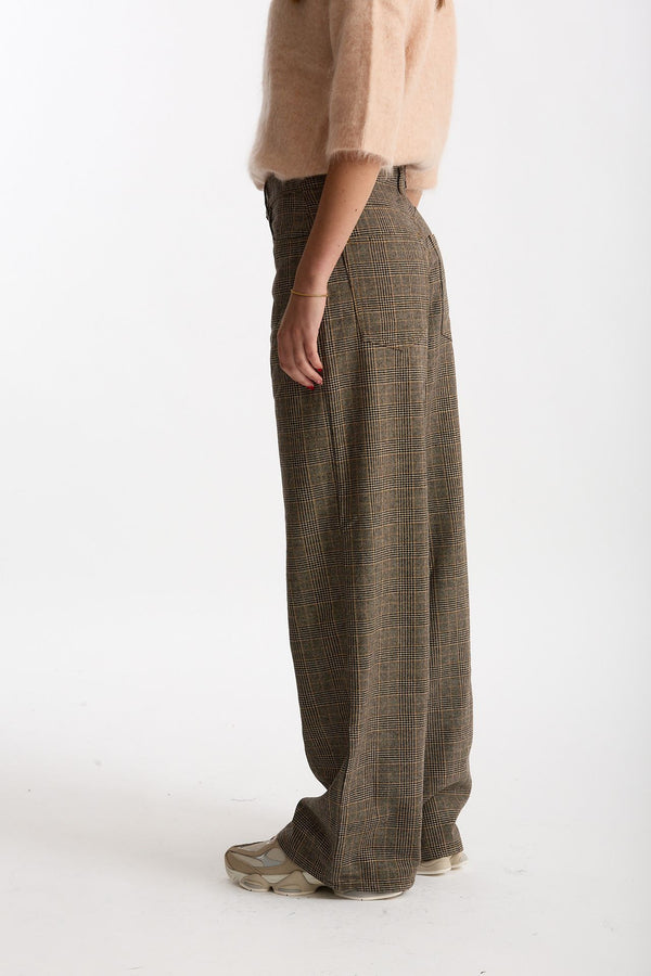 Pantalone EXPRESS check wide leg grigio donna Department five