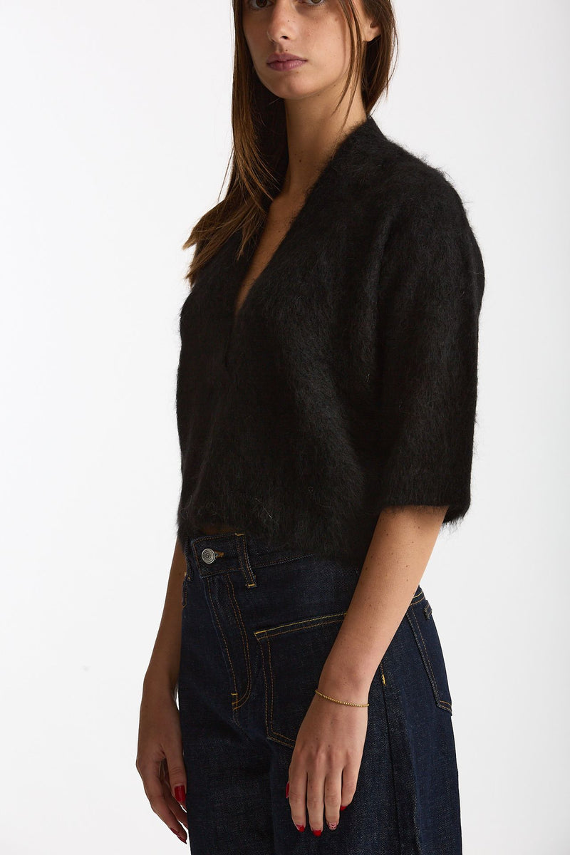Maglia ABEL girocollo oversize nero donna Department five - 3