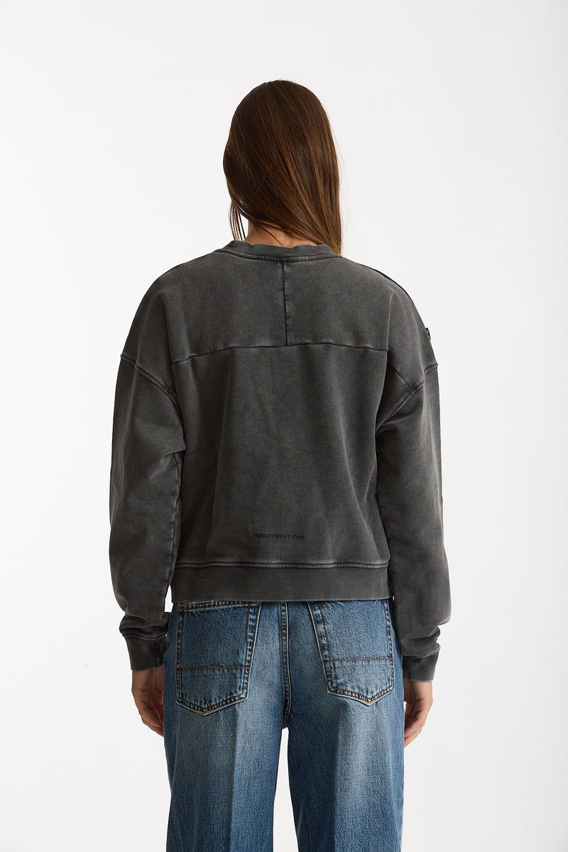 Felpa in cotone effetto slavato DUVAL grigio donna Department five - 3