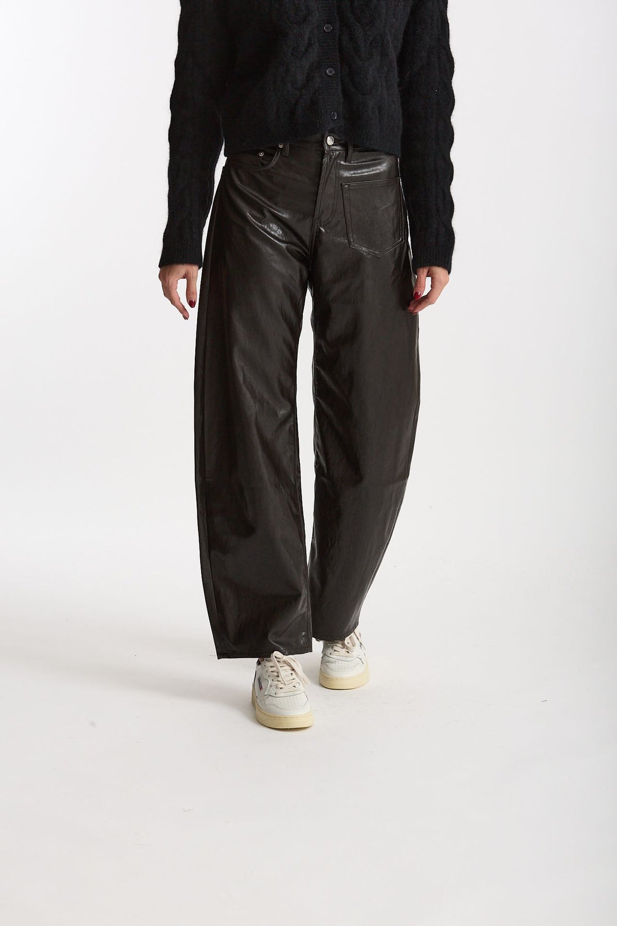 Pantalone ecopelle barrel GOOD marrone donna Department five - 2