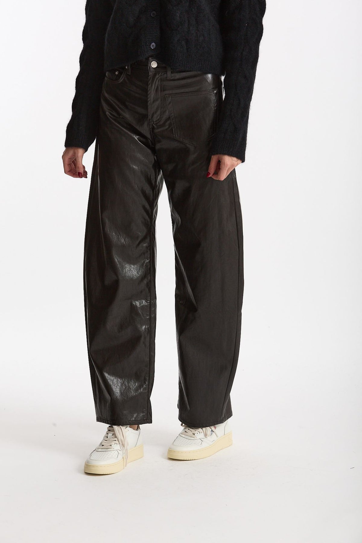 Pantalone ecopelle barrel GOOD marrone donna Department five - 1