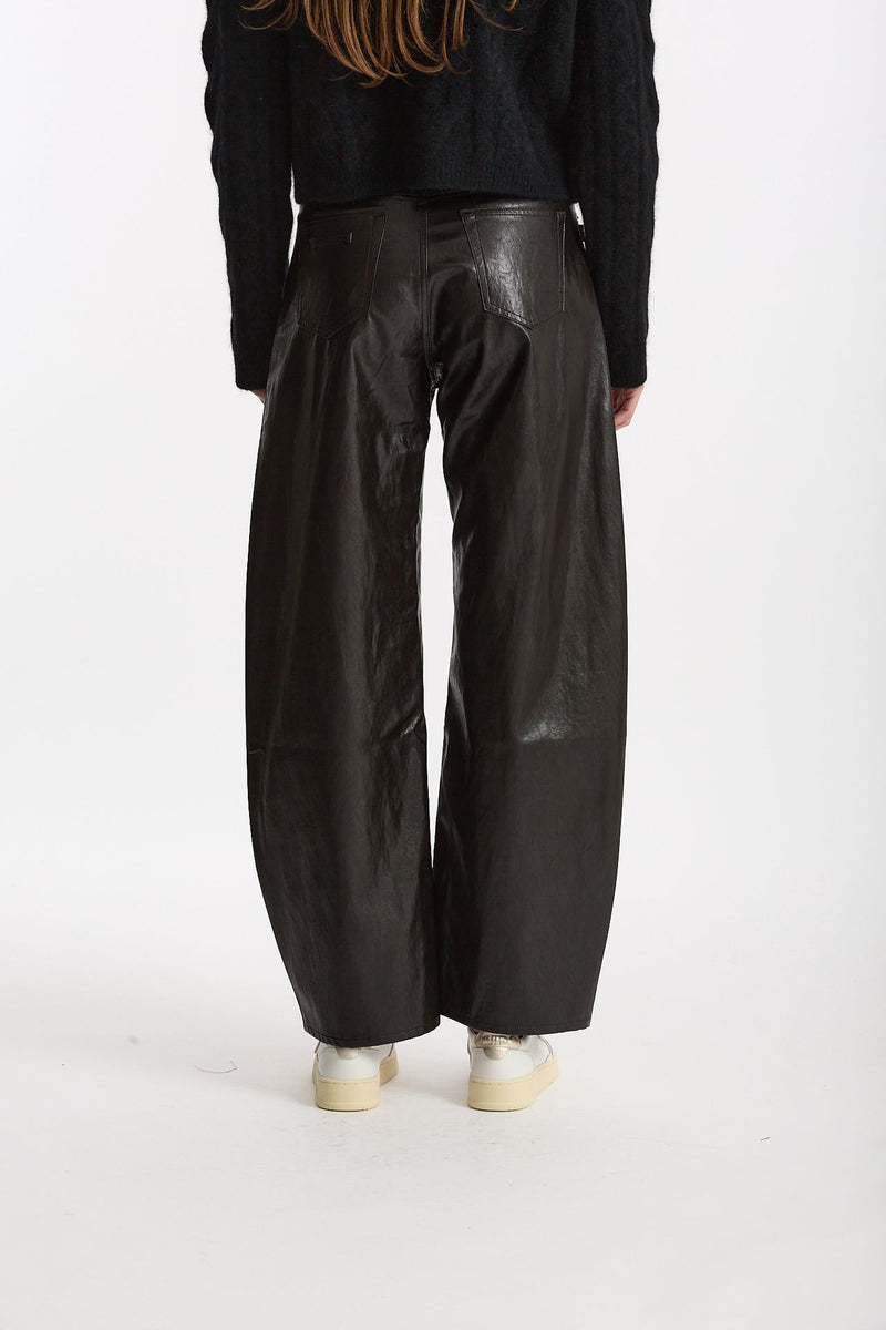 Pantalone ecopelle barrel GOOD marrone donna Department five - 4