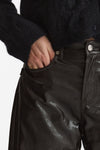 Pantalone ecopelle barrel GOOD marrone donna Department five - 5