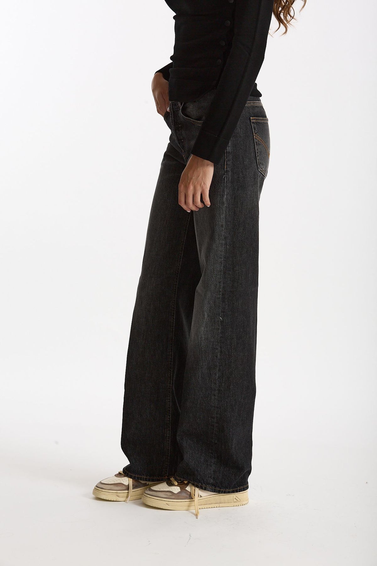Jeans wide leg JACKLINE Lavaggio nero grigio donna Dondup - 3