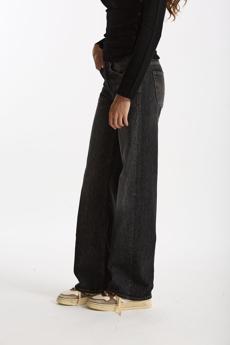 Jeans wide leg JACKLINE Lavaggio nero grigio donna Dondup - 3