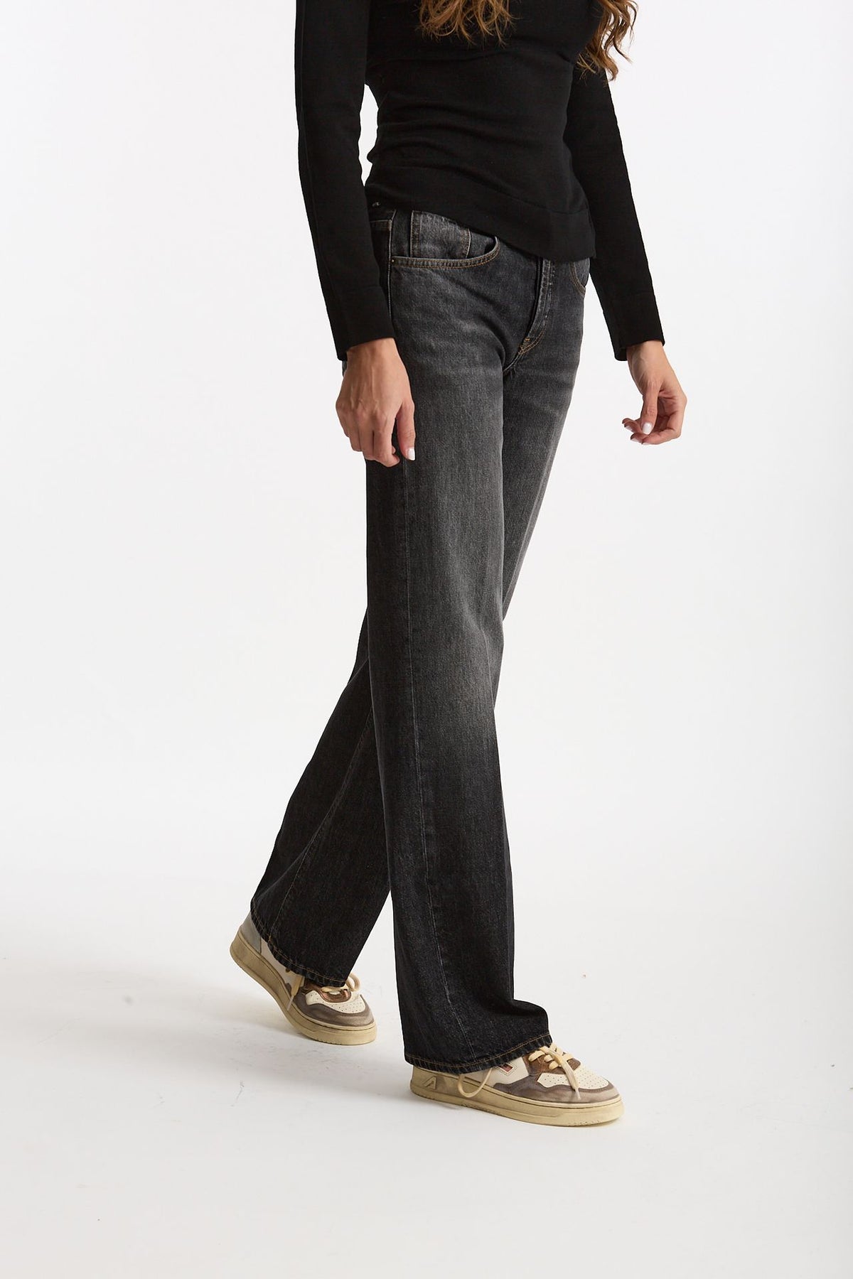Jeans wide leg JACKLINE Lavaggio nero grigio donna Dondup - 2