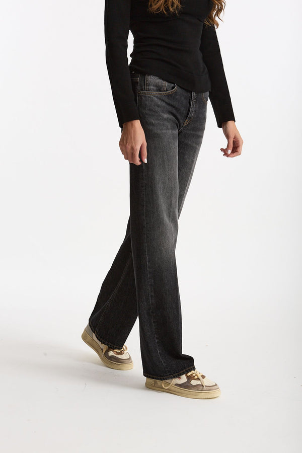 Jeans wide leg JACKLINE Lavaggio nero grigio donna Dondup