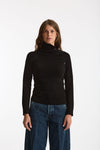 Maglia bottoni collo alto nero donna Dondup - 1