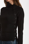 Maglia bottoni collo alto nero donna Dondup - 2