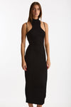 Abito a costine girocollo nero donna Dondup - 4