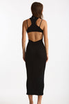 Abito a costine girocollo nero donna Dondup - 2